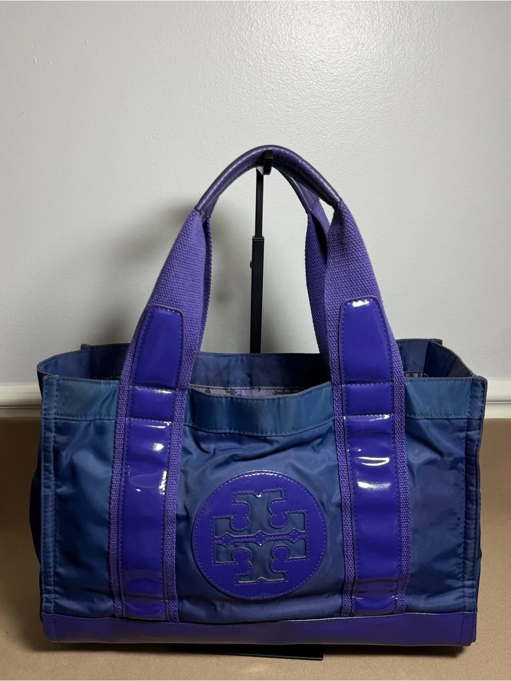 Tory Burch Purple with Blue Hue Nylon Logo Tote